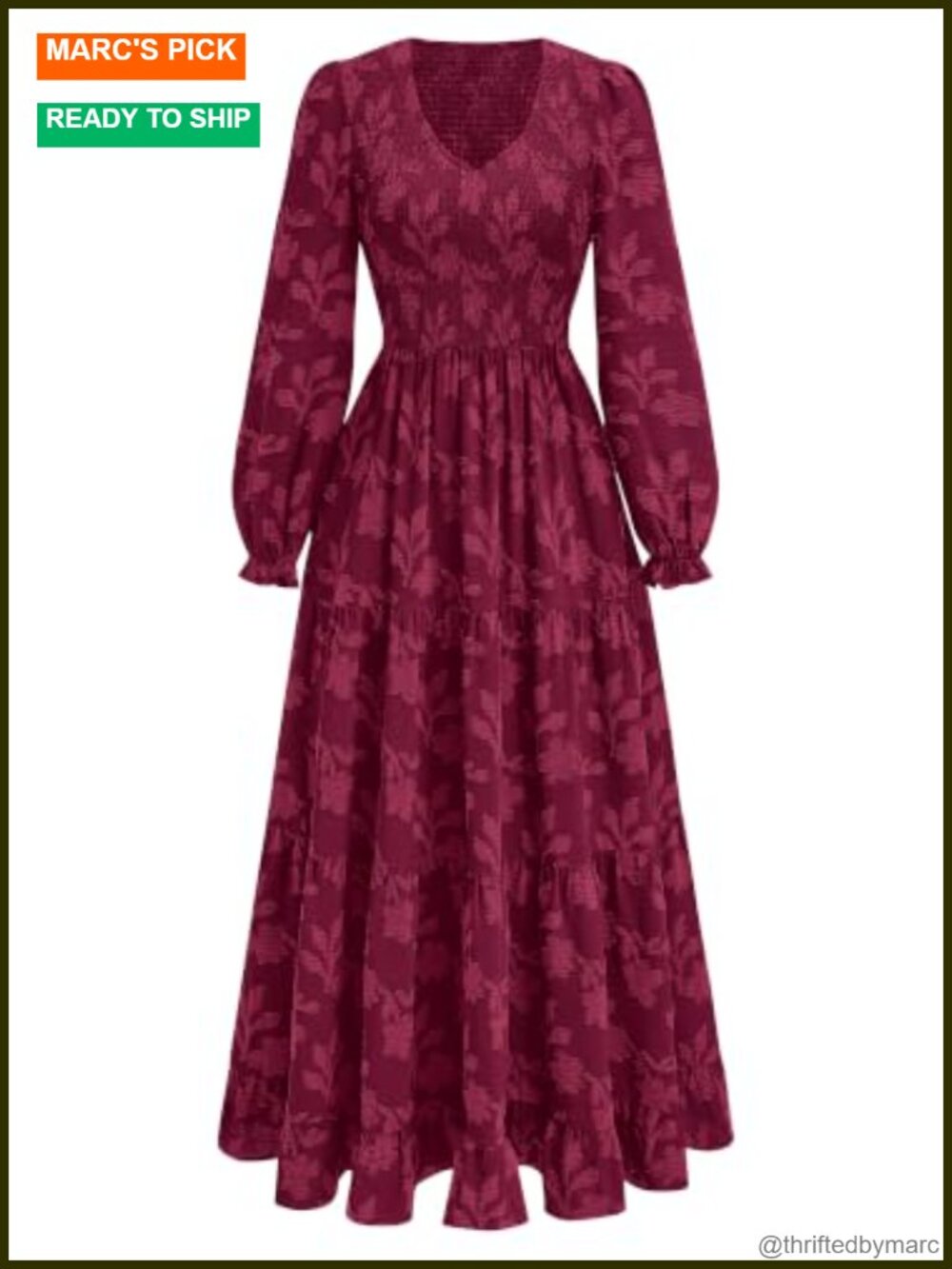 Womens V Neck Long Sleeve Maxi Dress Flowy Wedding Guest Fall A-Line